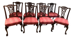 Early 20th Century Vintage George II Style Mahogany Dining Chairs - Set of 10