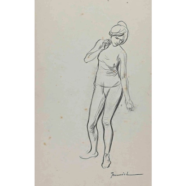 Pierre Georges Jeanniot, The Posing Woman, Drawing, Early 20th-Century For Sale
