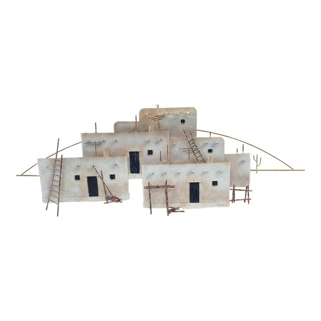 Curtis Jere Artisan Associates Pueblo Metal Wall Sculpture, Signed 1987 Chairish