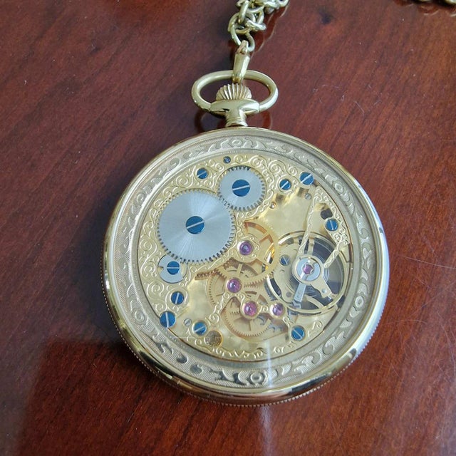 Mid-Century Modern Vintage Pocket Watch with Jewelry by Michel Herbelin, Paris For Sale - Image 3 of 7