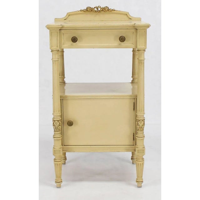 Flint Horner highest quality carving painted cabinet one door stand. Flint and Horner.