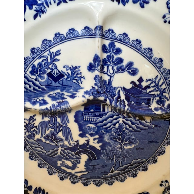 Spode Vintage Blue & White Chinoiserie Willow Style Decorative Plate For Sale - Image 4 of 12