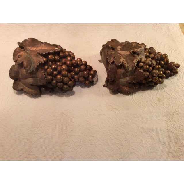 Gold 1940s Gilded Grape Wall Pockets - Pair For Sale - Image 8 of 12