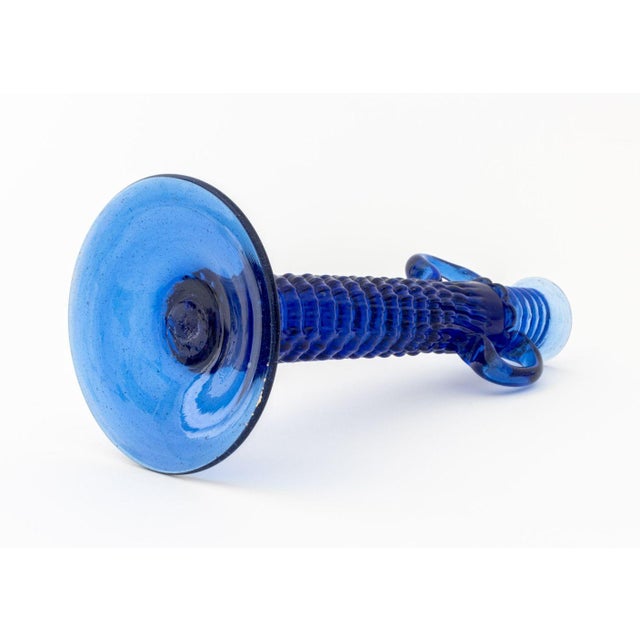 Murano Blue Art Glass Two-Handled Objects, 3 For Sale - Image 11 of 11