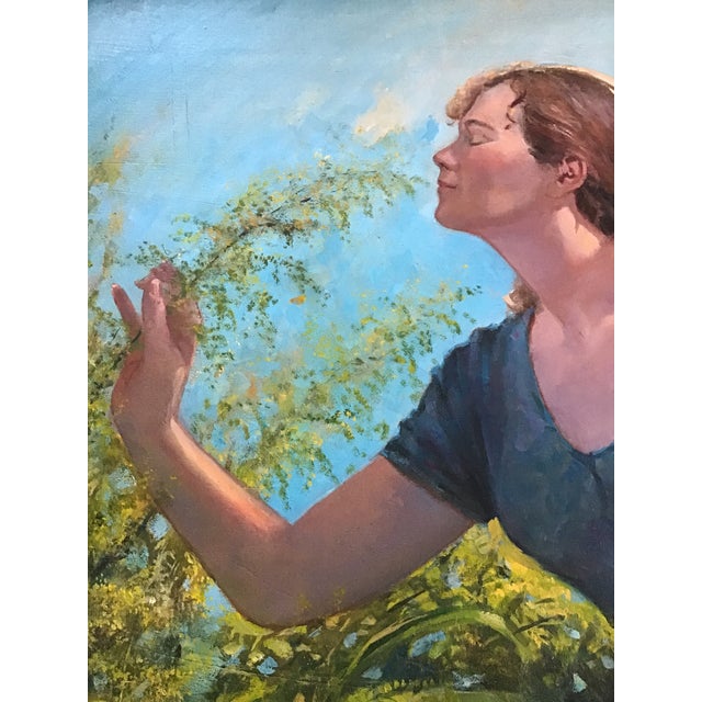 This lovely oil or acrylic portrait of a young woman dates from the early 1990’s. I was told when I purchased it that it...