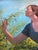 This lovely oil or acrylic portrait of a young woman dates from the early 1990’s. I was told when I purchased it that it...