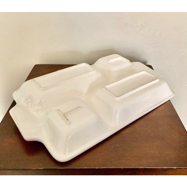 Ceramic Vintage Japanese 4-Section Ceramic Serving Tray With Carrot Handles For Sale - Image 7 of 9