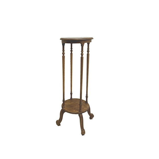 Antique Oak Pedestal Plant Stand, 1890s For Sale - Image 13 of 13