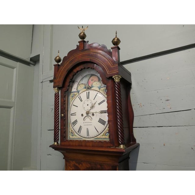 Tall Mahogany Long Case Clock by D. Williams of Crickhowell, 1800s For Sale - Image 3 of 8