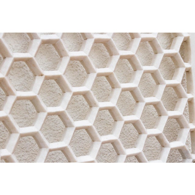Hand-Carved Honeycomb Marble Panel For Sale In Los Angeles - Image 6 of 8
