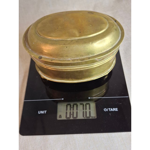 Antique 19th Century Oval Brass Tobacco Box – Hinged Keepsake or Trinket Casket For Sale - Image 12 of 12