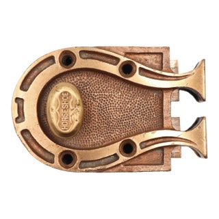 Antique Brass Horseshoe Jimmy Proof Deadbolt Rim Lock For Sale