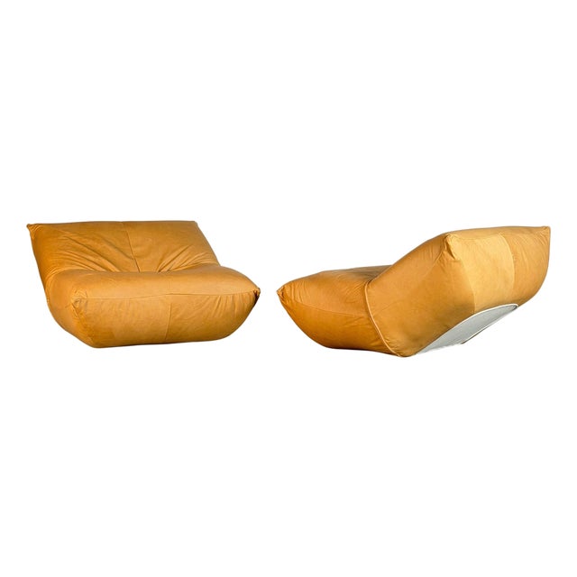 Papillon Lounge Chairs in Cognac Leather by Guido Maria Rosati for Giovannetti, 1972, Set of 2 For Sale