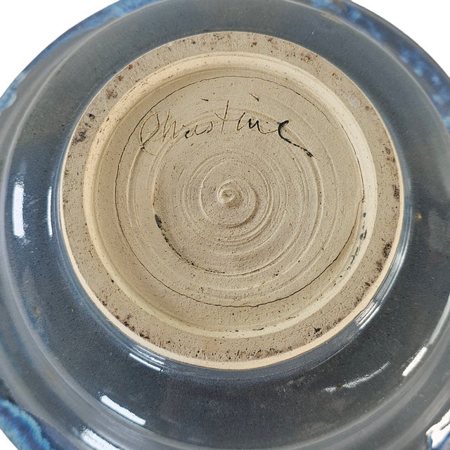 Southwestern Studio Art Pottery Bowl With Sculptural Lizard Relief 12.25" For Sale - Image 13 of 14