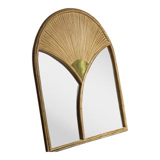 1970's Chapman Manufacturing Company Bamboo Mirror For Sale