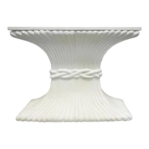Hollywood Regency Gesso Carved Wood Console Table, Wheat Sheaf Form