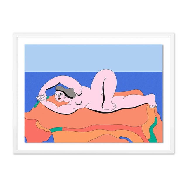 Contemporary Cap Canaille by Cedric Pierre-Bez, Art Print in White Frame, Small For Sale - Image 3 of 3
