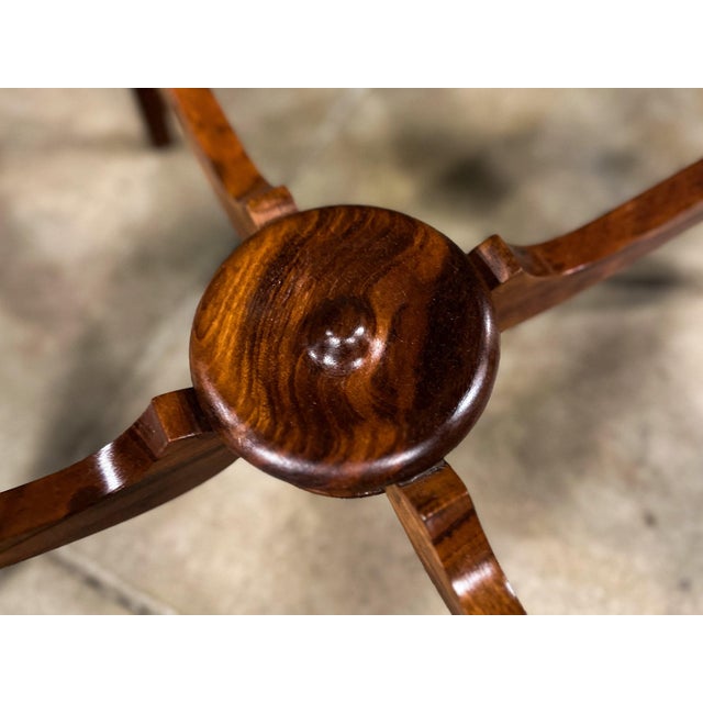 Giuseppe Scapinelli Circular Coffee Table in Caviúna Wood & Glass by Giuseppe Scapinelli, Brazil, 1950s For Sale - Image 4 of 10