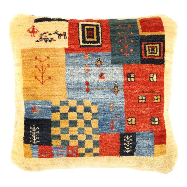 Pasargad DC Fine Hand Knotted Gabbeh Pillow For Sale