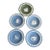 Set of 5 Distinct Vintage Wedgwood Jasperware Blue and Green 4 1/2” Diameter Plates For Sale