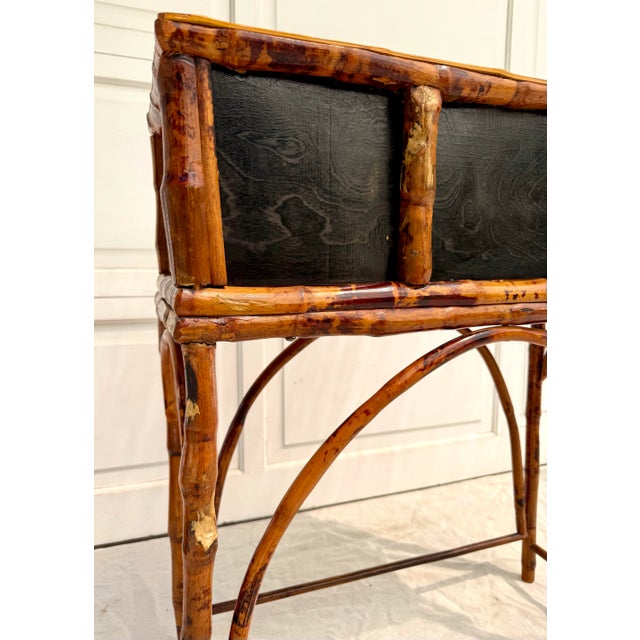 Vintage Bamboo Jardinière Planter Stand With Removable Galvanized Liner For Sale - Image 10 of 13