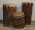 1930s Collection of Four Wood and Leather Drums For Sale - Image 5 of 7