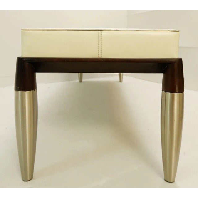 Contemporary Giorgetti Roi Leather Bench For Sale - Image 3 of 6