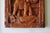 Vintage Southeast Asian Carved Teak Elephant & Temple Relief on Silk For Sale - Image 10 of 16
