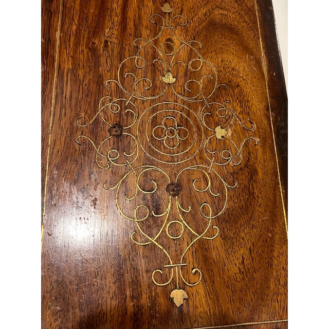 Wood 1950s Rosewood Keepsake Box With Brass Inlay For Sale - Image 7 of 11