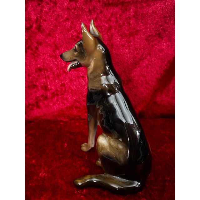 Vintage Rosenthal Germany Hand Painted German Shepherd Dog Figurine For Sale - Image 10 of 12