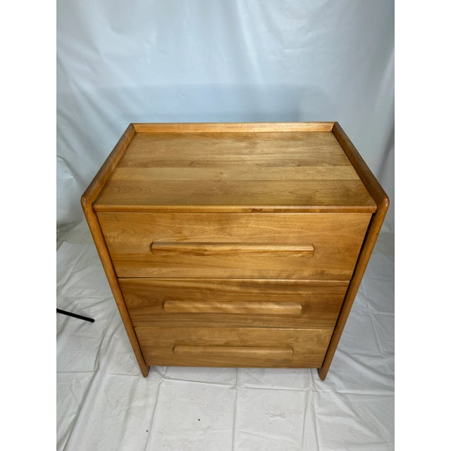 Solid Maple 4 Drawer Dresser with typical early Simple Mid Century Design.Top Drawer has jewelry tray and is dovetailed...