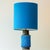 Aqua and Brown Ceramic Table Lamp with Blue Silk Lampshade attributed to R. Houben for Bitossi, 1970 For Sale - Image 6 of 9