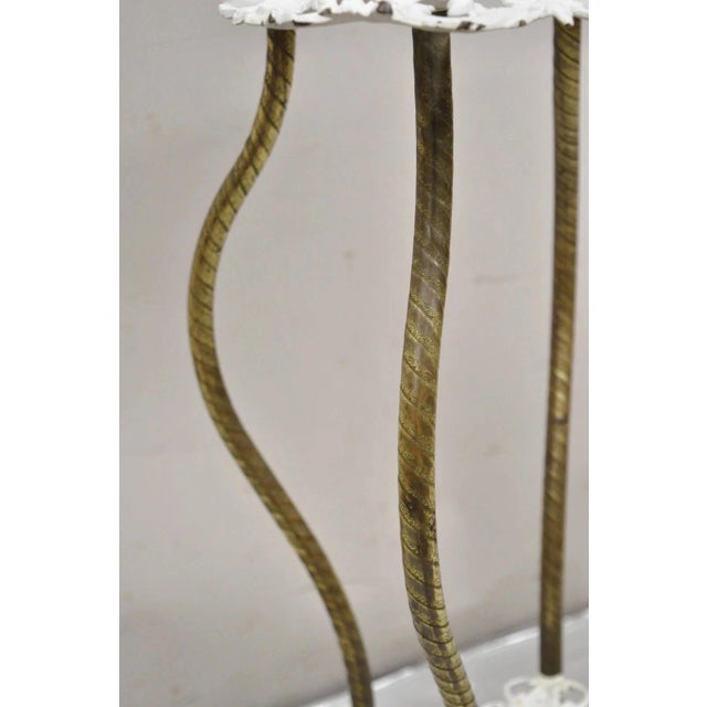Antique Victorian Brass 2 Tier Onyx Stone Top Plant Stand Pedestal Side Table For Sale - Image 9 of 10