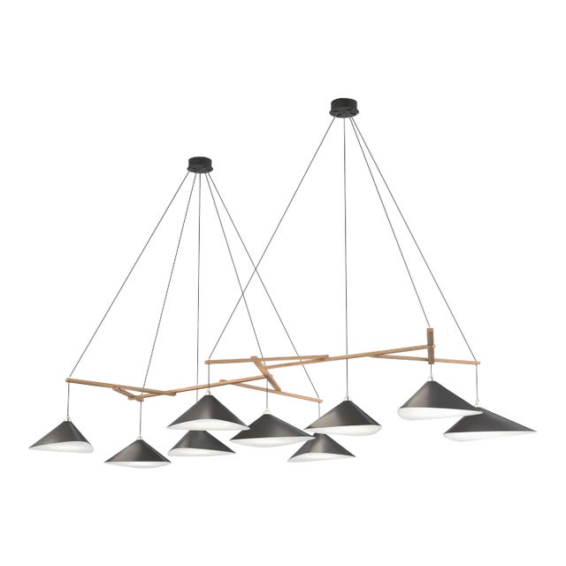 Monumental Daniel Becker Emily 9 Chandelier in Matte Anthracite for Moss Objects For Sale