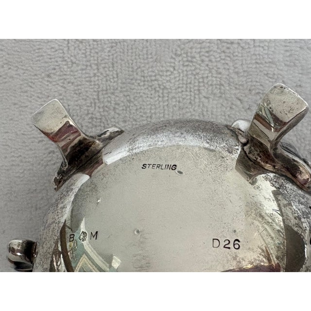Silver Mid 20th Century Sterling Silver Tray With Milk and Sugar Bowl - Set of 3 For Sale - Image 8 of 9
