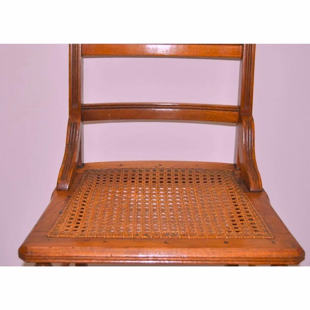 Antique American Classical Walnut Wood Chairs W/ Caned Seats Set of 3 For Sale In Salt Lake City - Image 6 of 12