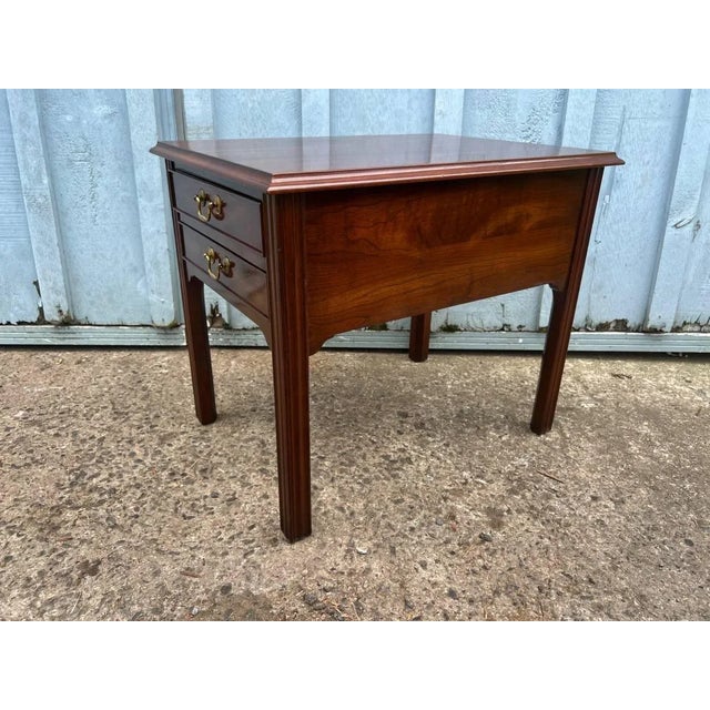 Mid 20th Century Stickley Furniture Mahogany Side Table With 2 Drawers For Sale - Image 10 of 12