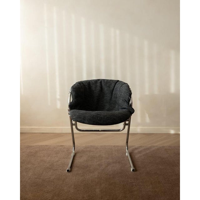 Textile Italian Chrome Flynn Dining Chairs by Gastone Rinaldi for Thema, 1970s, Set of 4 For Sale - Image 7 of 18