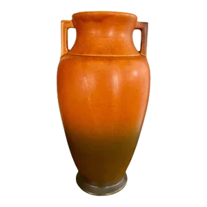 1920s Roseville Rosecraft, Ombre Burnt Orange and Burnt Umber, Art Pottery Vase