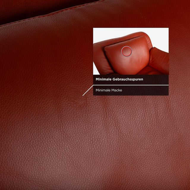 Two-Seater Red Armchairs in Leather by Natuzzi, Set of 2 For Sale - Image 15 of 18