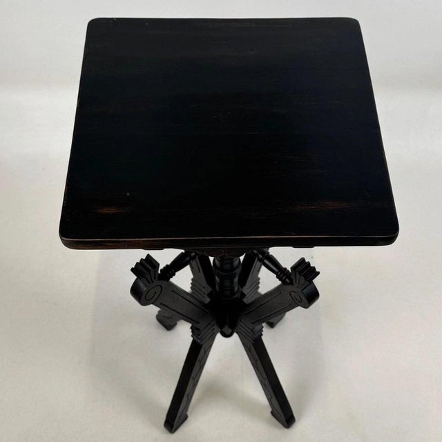 Antique English Ebonised Side Table, 1920 For Sale - Image 9 of 12