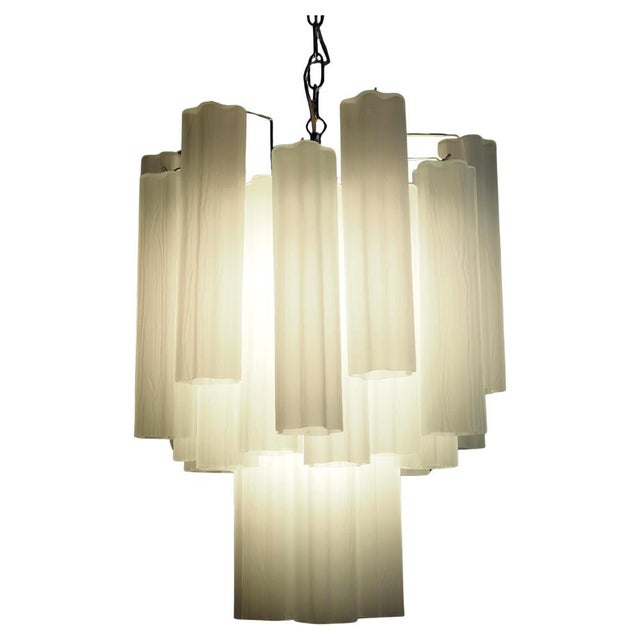 Albaster Murano Glass Chandelier, 1990 For Sale - Image 4 of 13