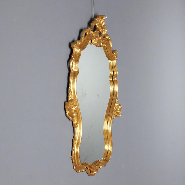 Baroque Style Mirror in Giltwood Frame For Sale - Image 3 of 9