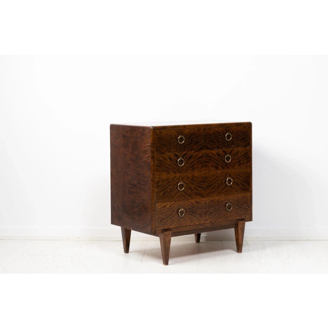 Swedish Art Deco Stained Birch Chest of Drawers, 1920s For Sale - Image 4 of 10