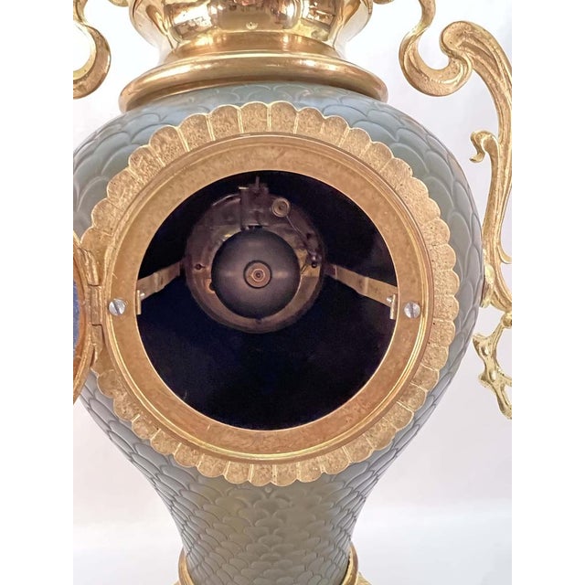 Large Art Nouveau Golden Bronze Clock, 1890s For Sale - Image 5 of 15