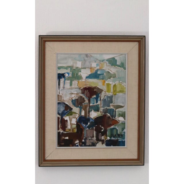 Pia H. Campbell, Town, 1950s, Oil on Canvas, Framed For Sale - Image 6 of 18