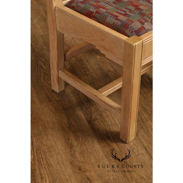 Mid 20th Century Southwest Style Vintage Set of Six Carved Pine Dining Chairs For Sale - Image 5 of 18
