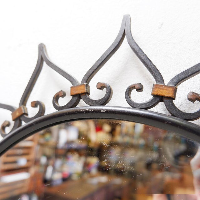 Sunburst Wall Mirror in Iron with Heart Motif, 1960s For Sale - Image 9 of 12