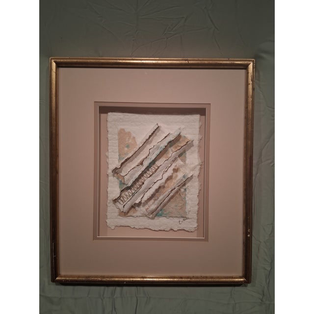 Vtg. Elaine Rose Postmodern Abstact Torn Paper Art For Sale - Image 16 of 16