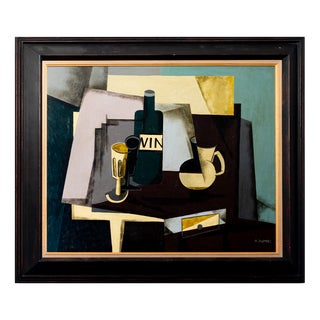 A. Duparc, Cubist Still Life, 1920s, Oil on Canvas, Framed For Sale